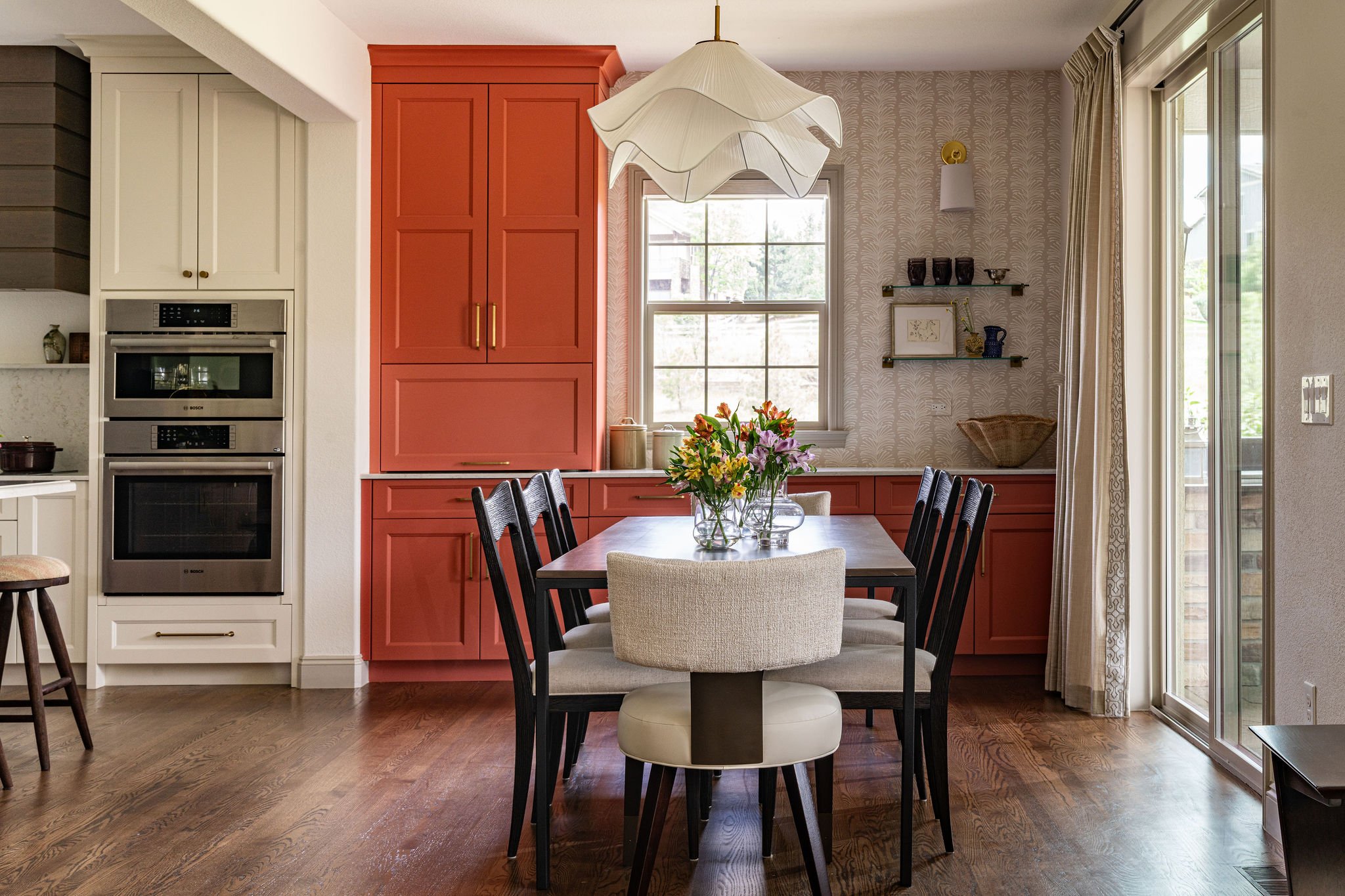 pink kitchen cabinets