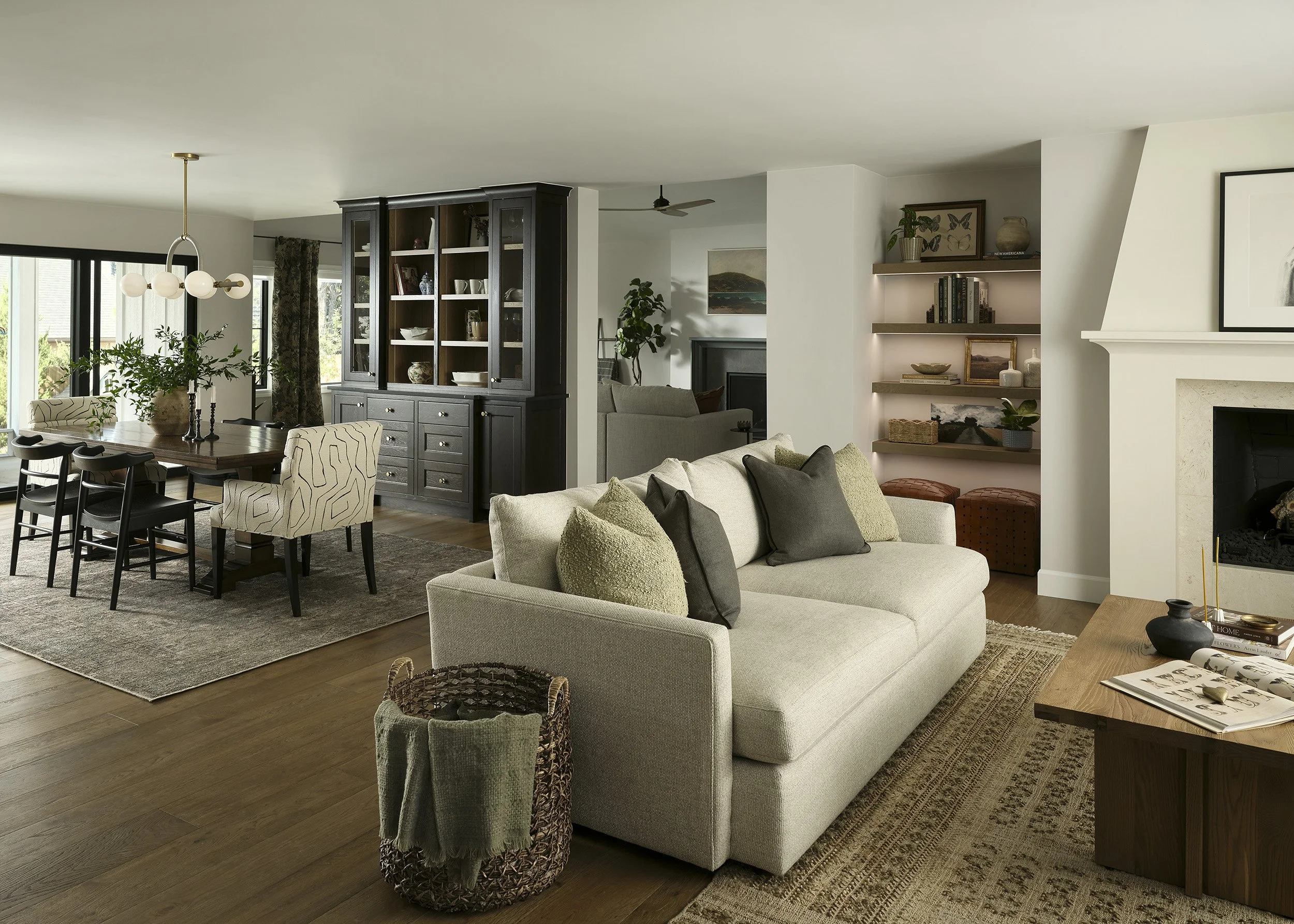 Neutral Living & Dining Room With Textures