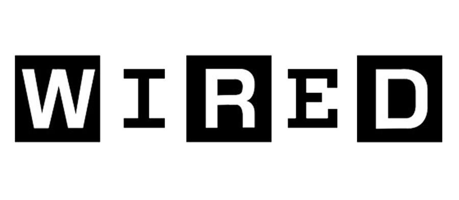 The word 'WIRED' spelled out with puzzle piece-style tiles in black, gray, and white colors.