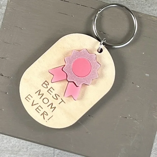 Personalized Best Ever Ribbon Keychain
