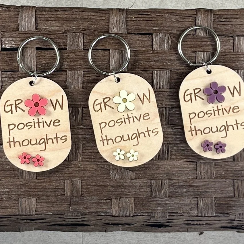 Grow Positive Thoughts Keychain