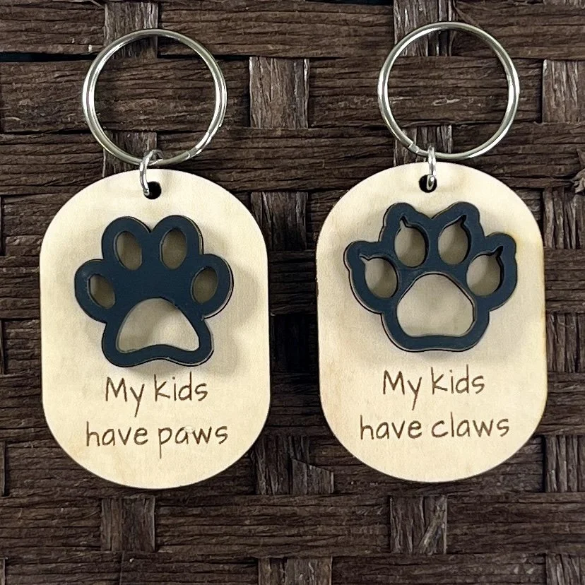 My Kids Have Paws/Claws Keychain