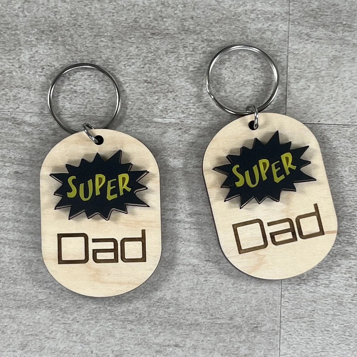 Personalized Super Dad Keychain