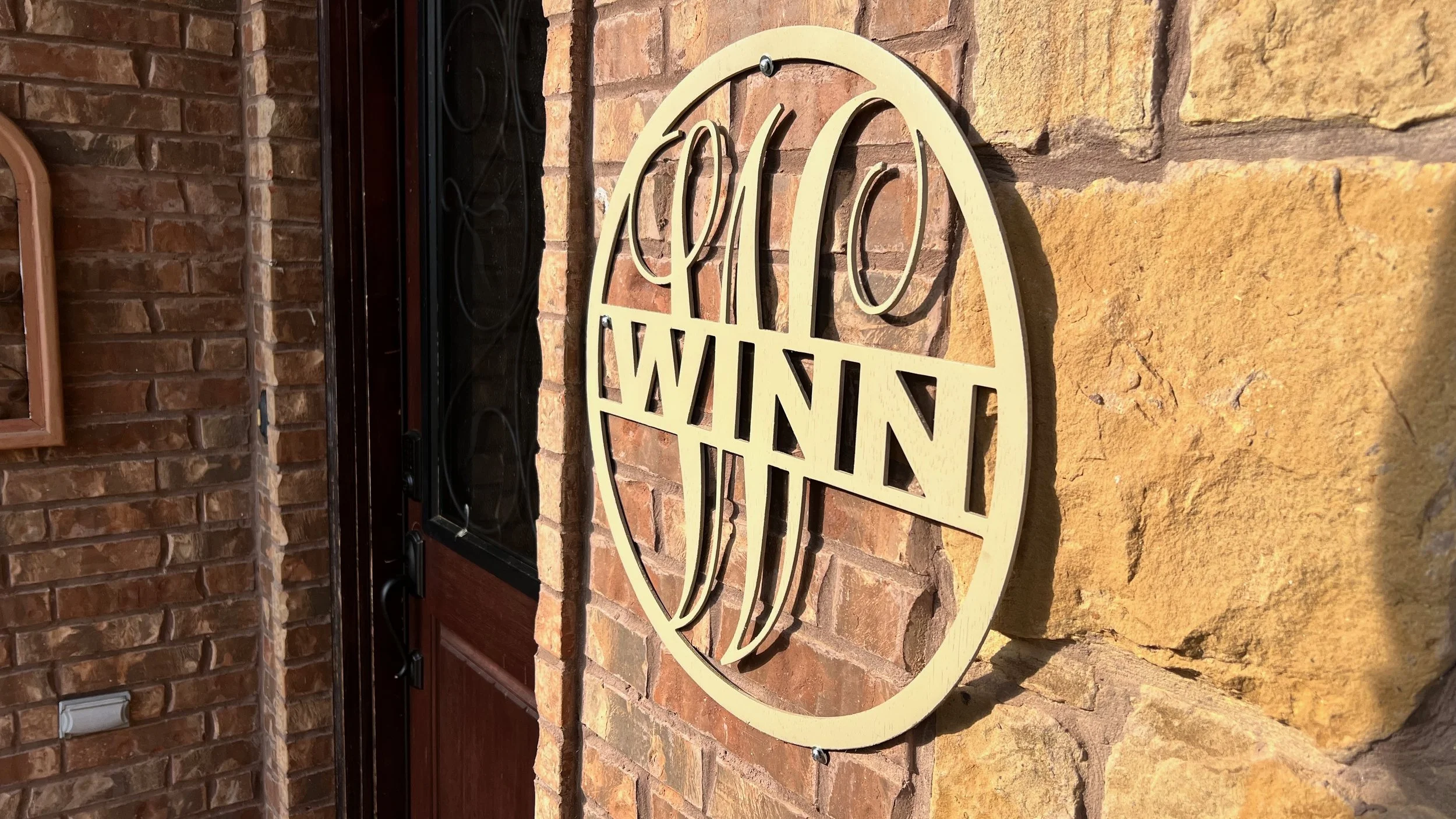 S Custom Split Initial Custom Circular Split Initial Name Sign — Winn Woodworks & Decor