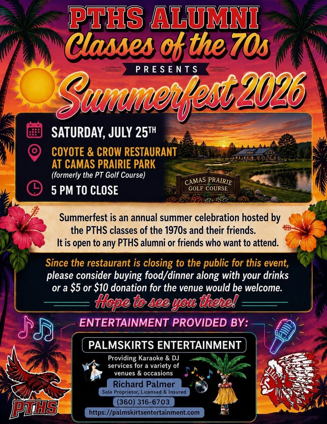PTHS Alumni Classes Presents; Summer fest 2026