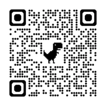 QR code with a dinosaur icon in the center.