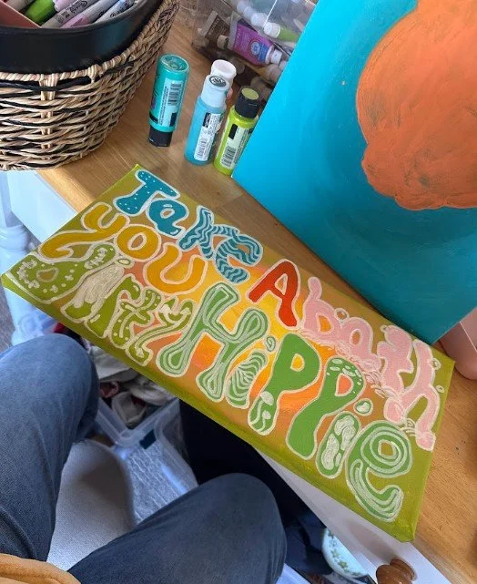 Hippie bathroom sign