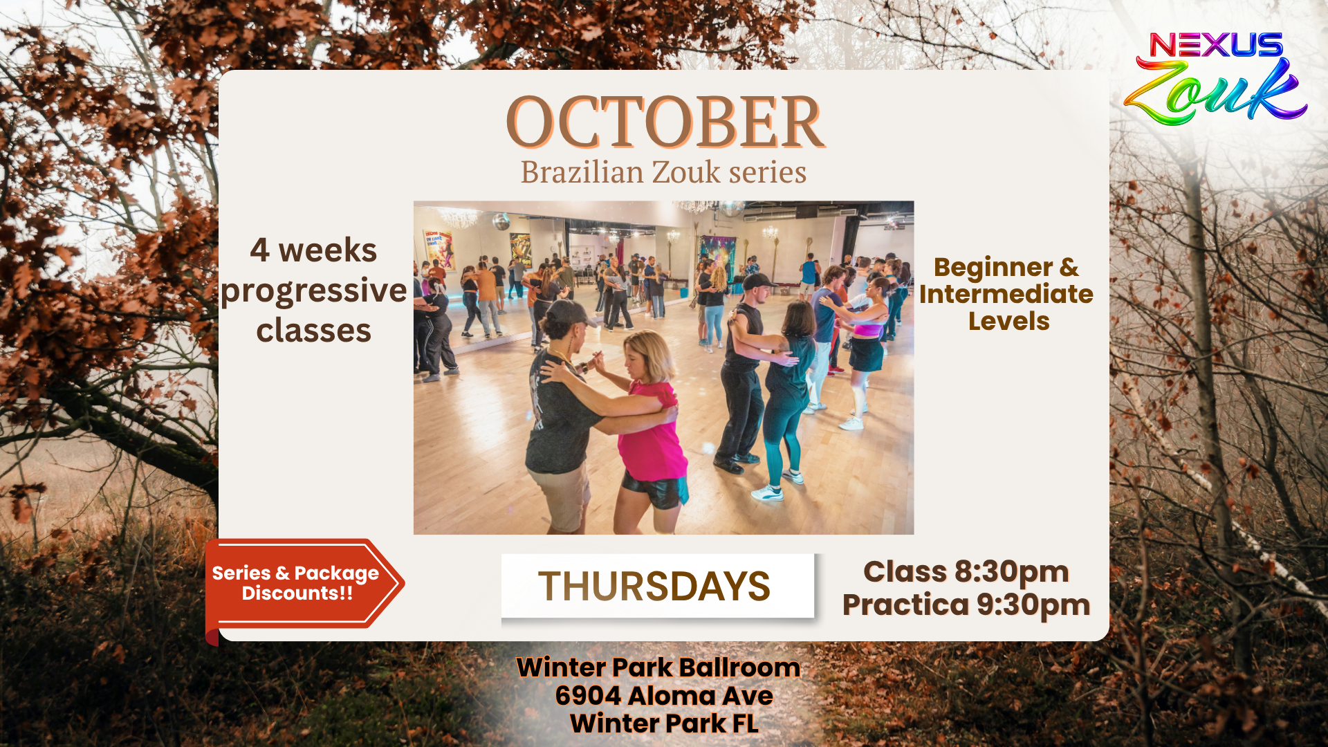 OCTOBER BRAZILIAN ZOUK SERIES (5-weeks)