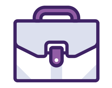 Icon of a briefcase representing business development programming at Grace Place School, where students learn entrepreneurship and marketing.