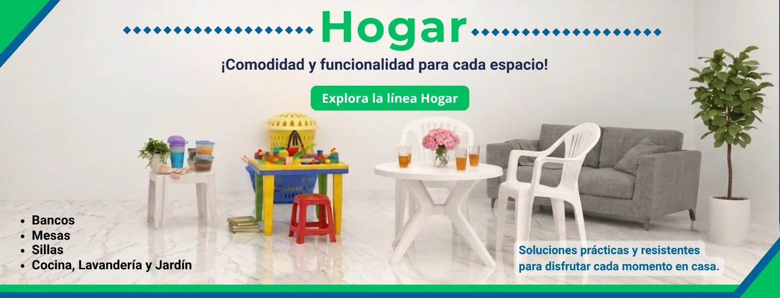 Hogar - Bancos - Sillas - Mesas y Lavandería Cocina y Jardín