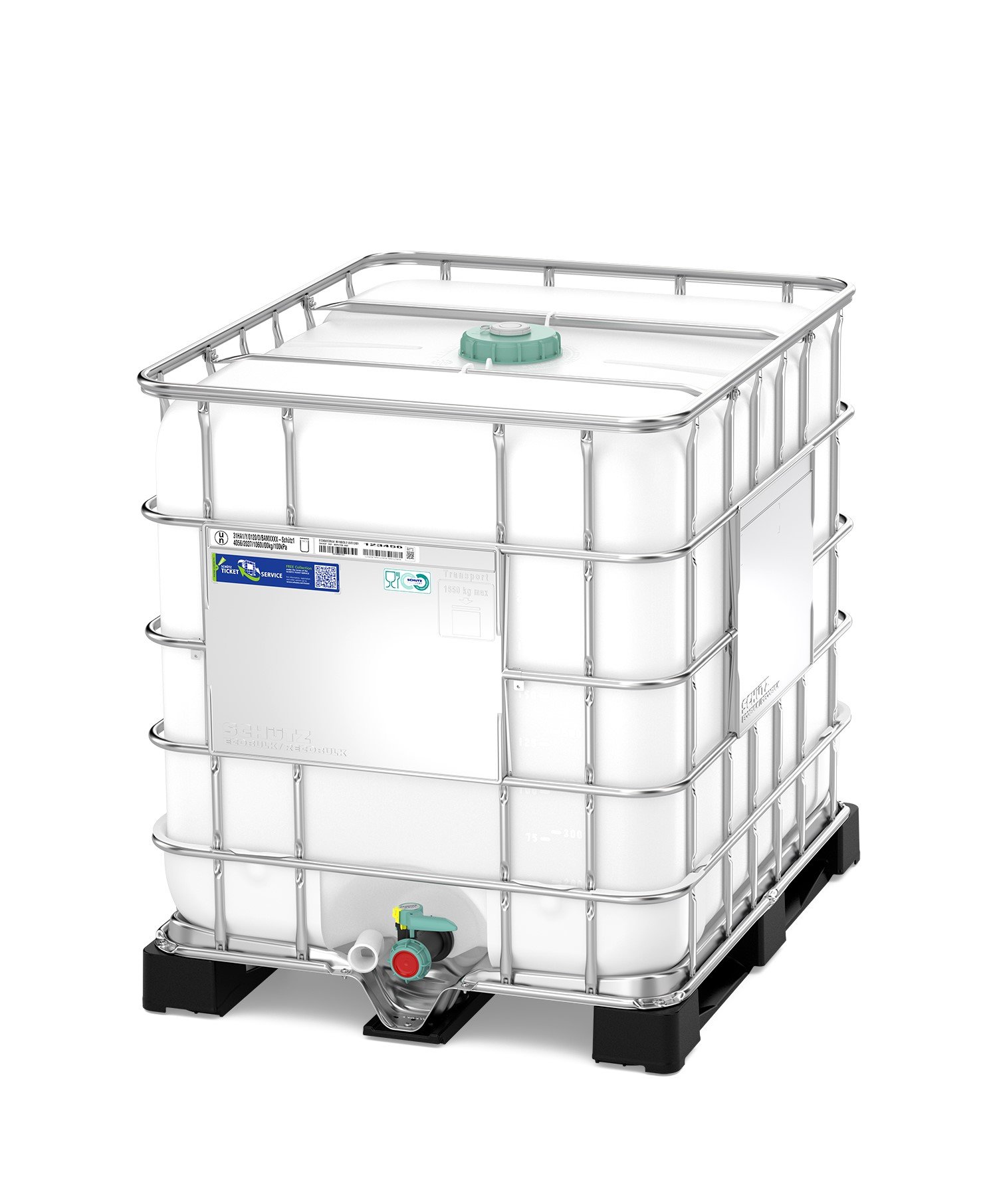 Contenedor Industrial IBC FOODCERT con rejilla metálica 1000 litros