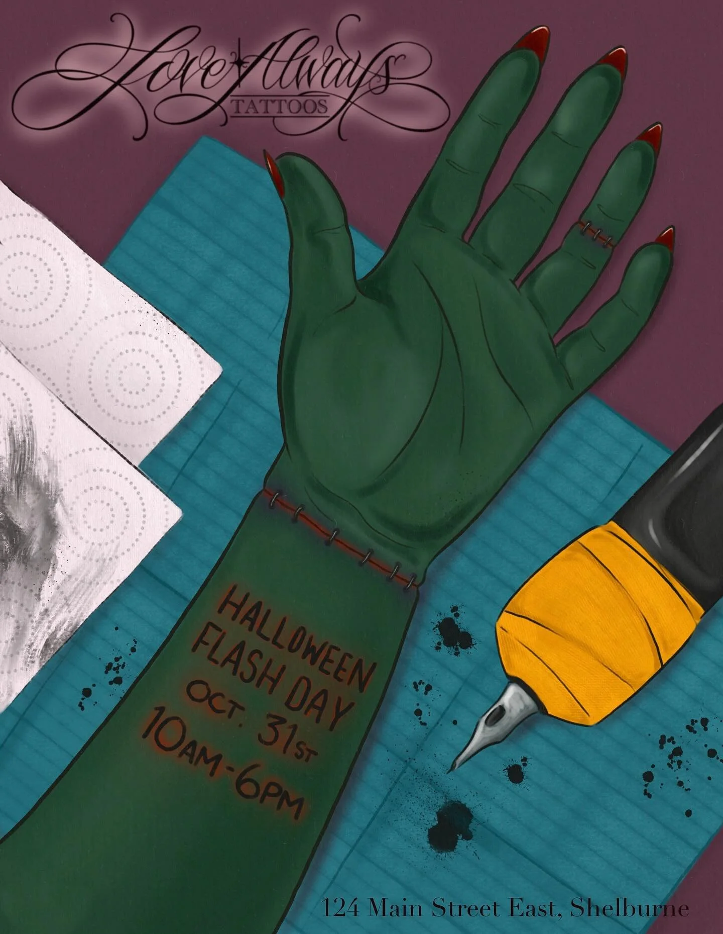 Join us for our Halloween Flash Day! 🎃👻
Friday, October 31st from 10am-6pm

🔮 Check out each artists page for available flash! 

🔮 Contact @geoska @l.m.tattoos @maeflwr.tattoos to pre-book your spot!

🔮 Stop by in your costumes for a treat 🍬

H