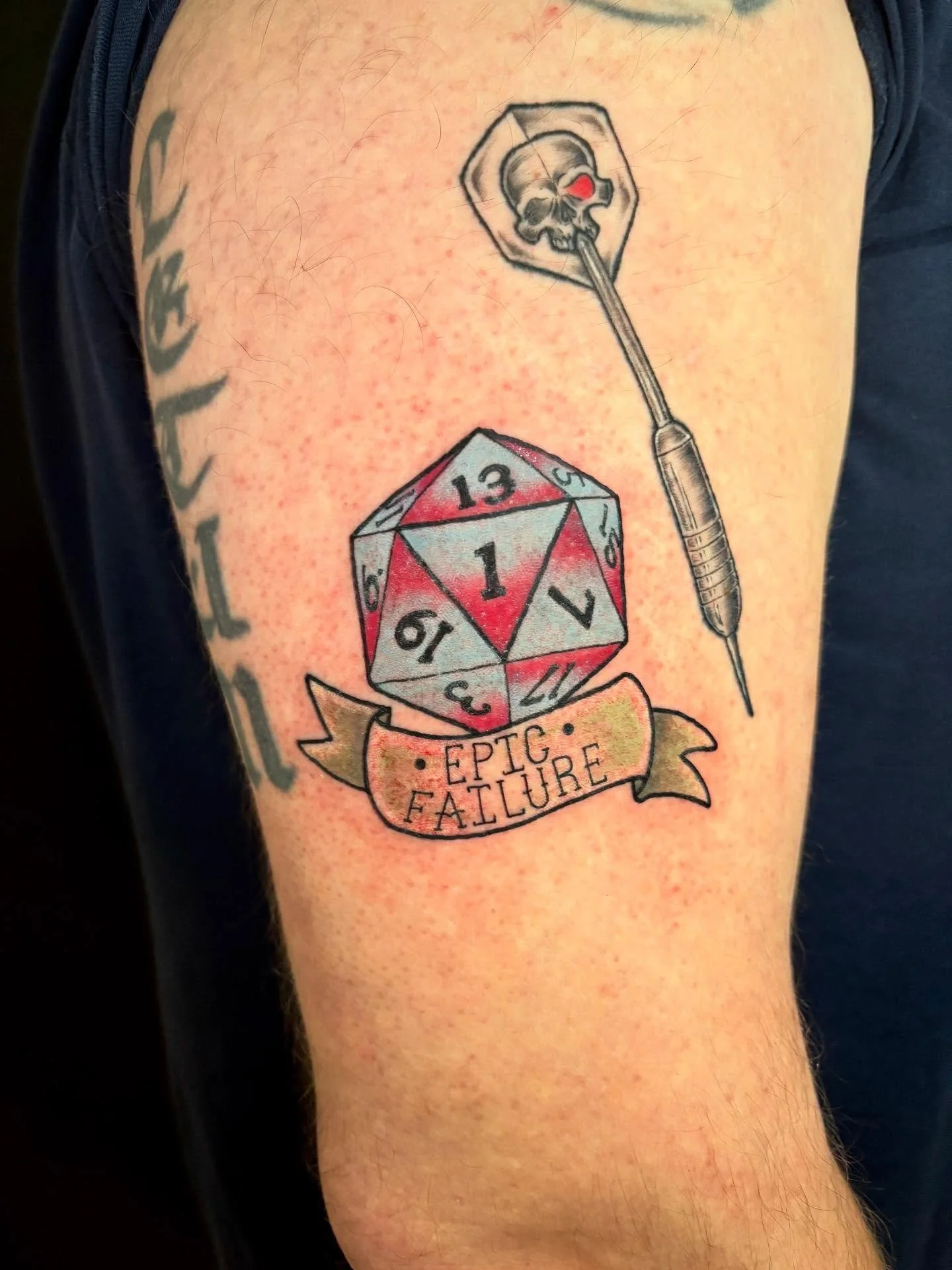 Another one from my Dungeons &amp; Dragons flash sheet! 
Phrase customized by client request ⚔️