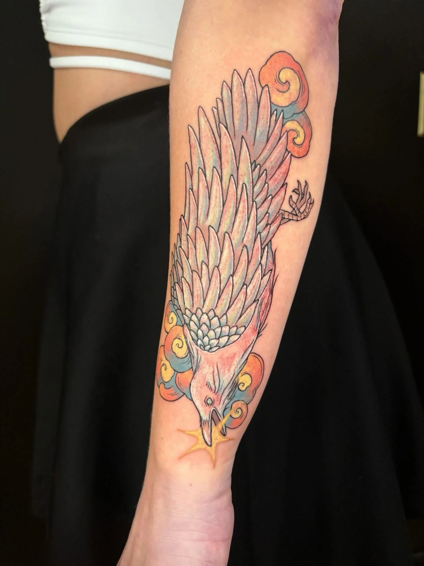 White raven for @kawa.yogi 🤍 
So excited to see this one all healed up this weekend!

I&rsquo;m booking for 2026!! Link 🔗 in bio to start your new year with a new tattoo 💌