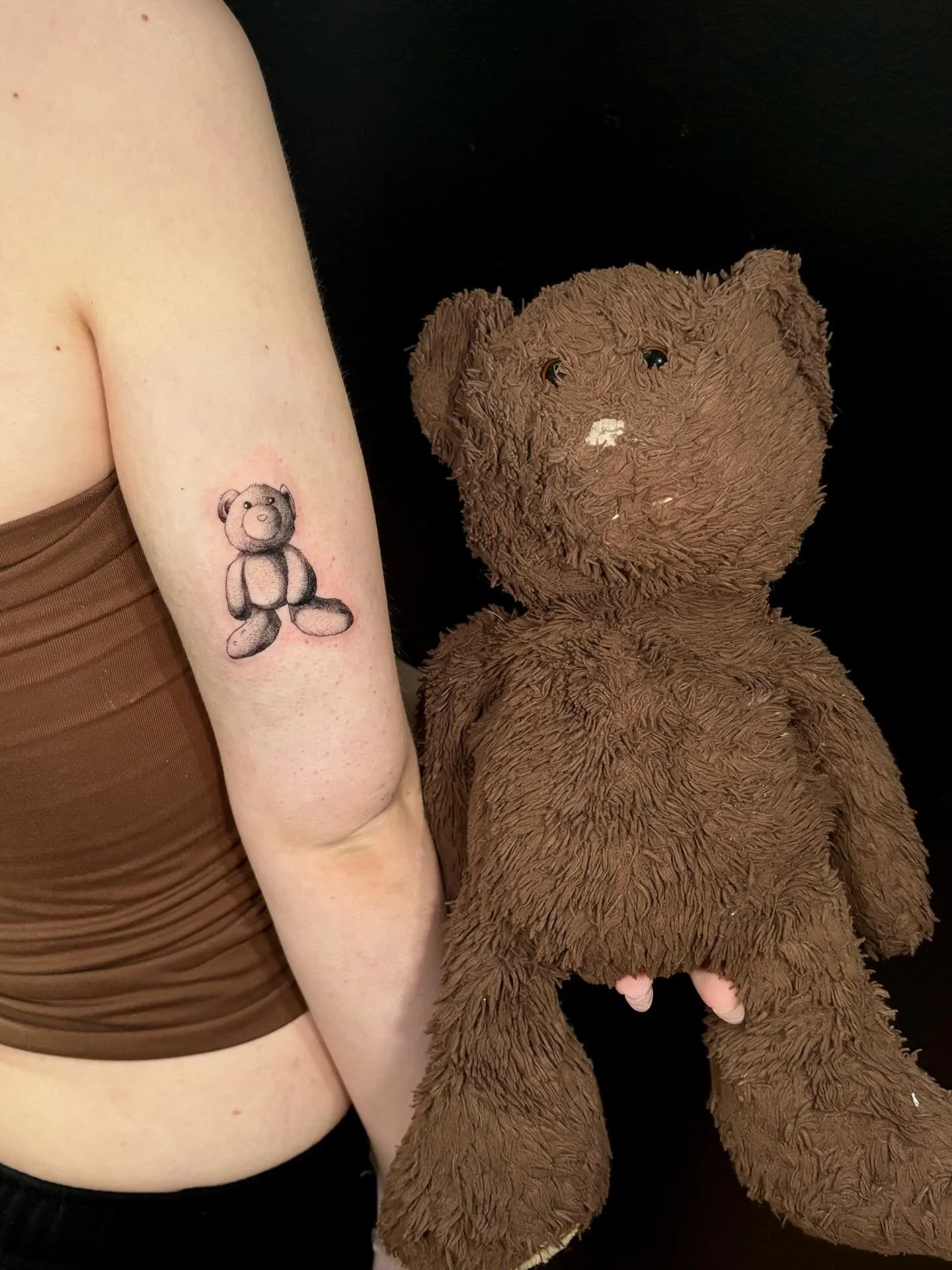 A well loved bear, memorialized forever 🧸