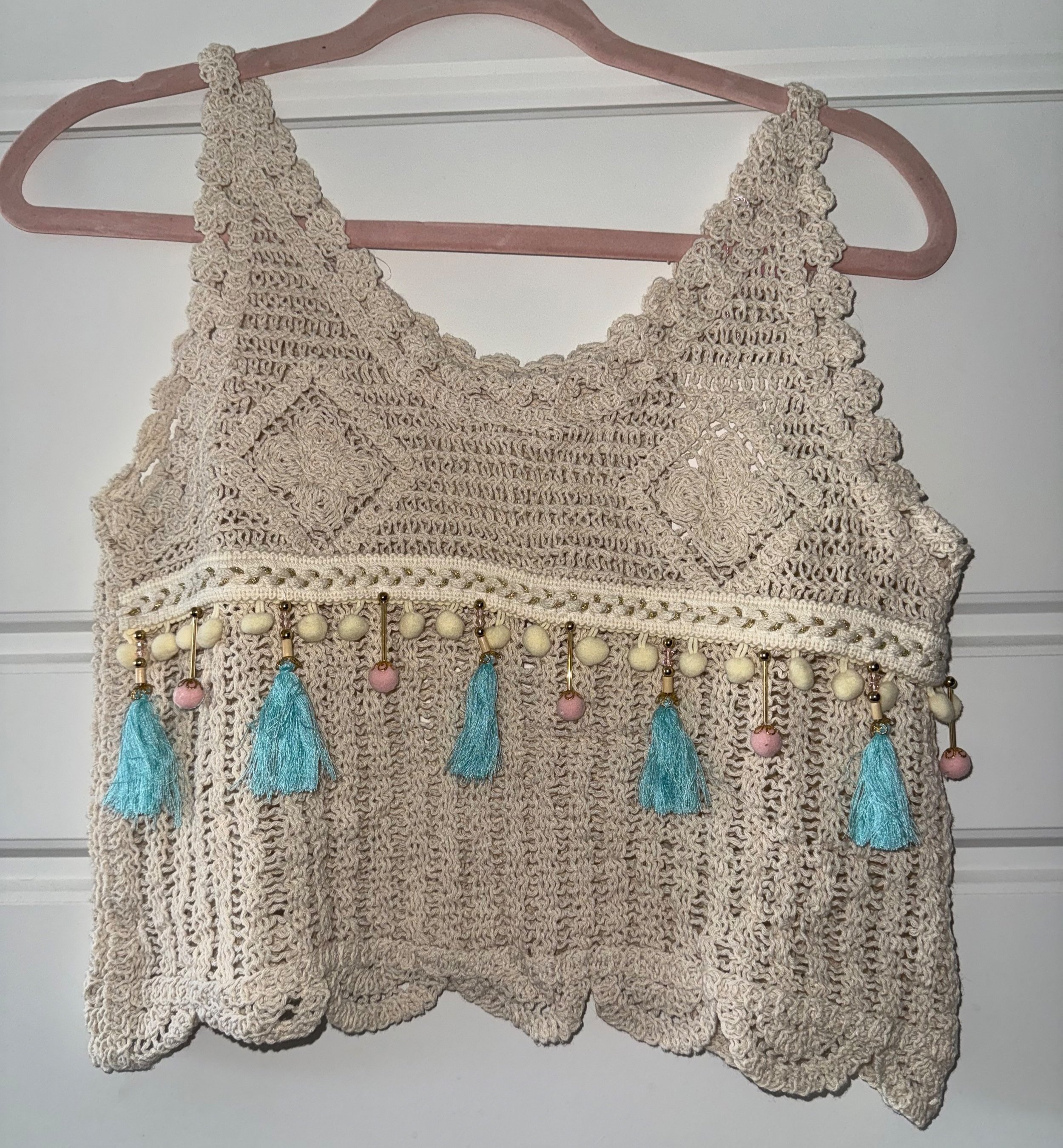 betty knitted beaded tank
