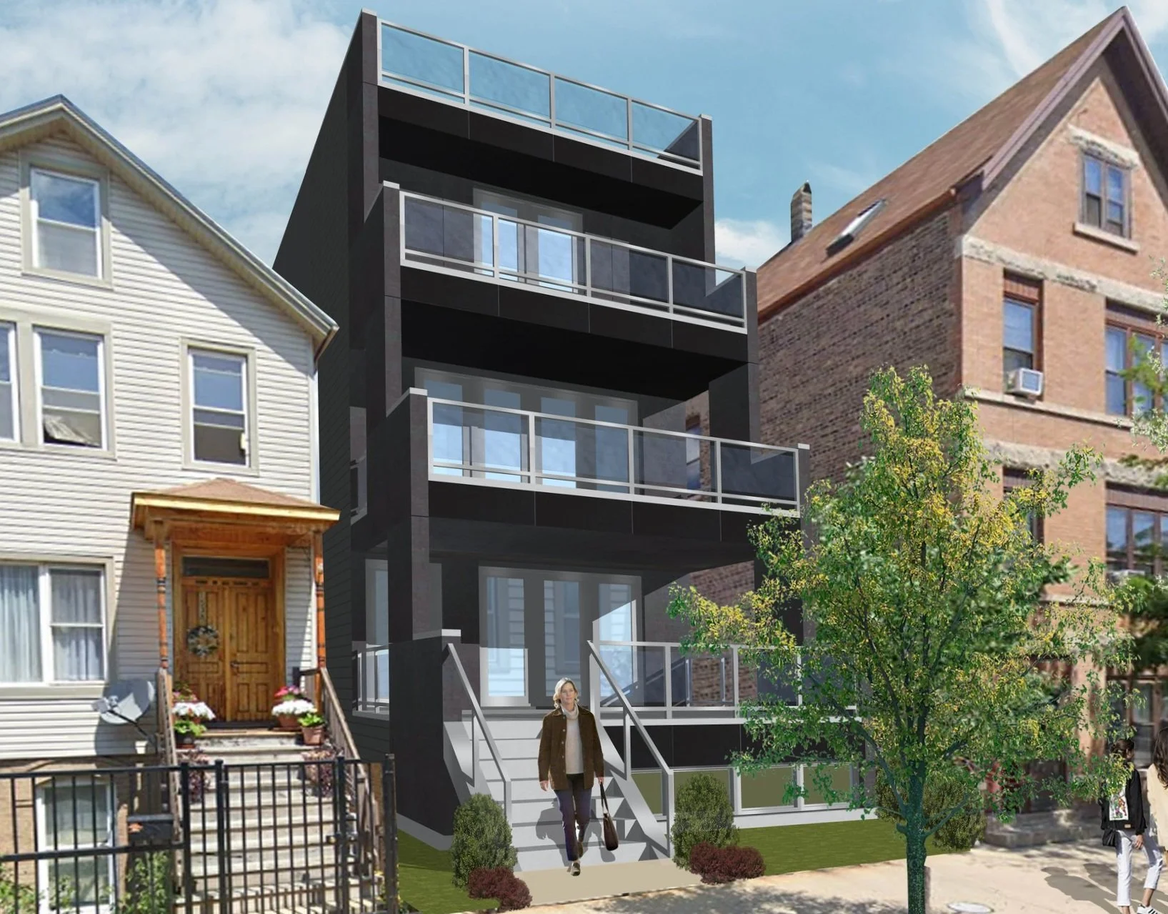 Noble Square duplex exterior, Chicago
