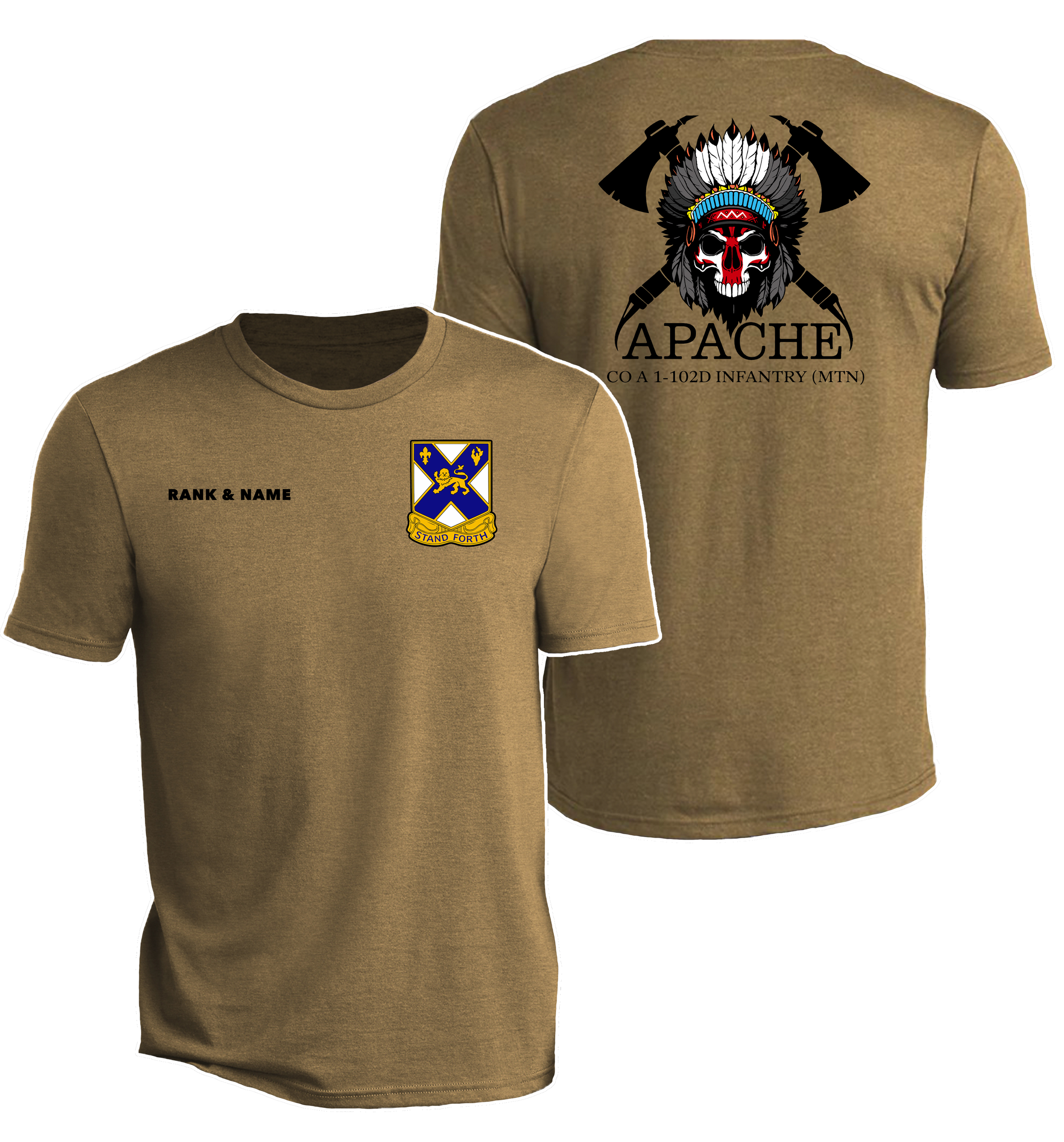 Unit Crest | Apache Co. Tan Tee