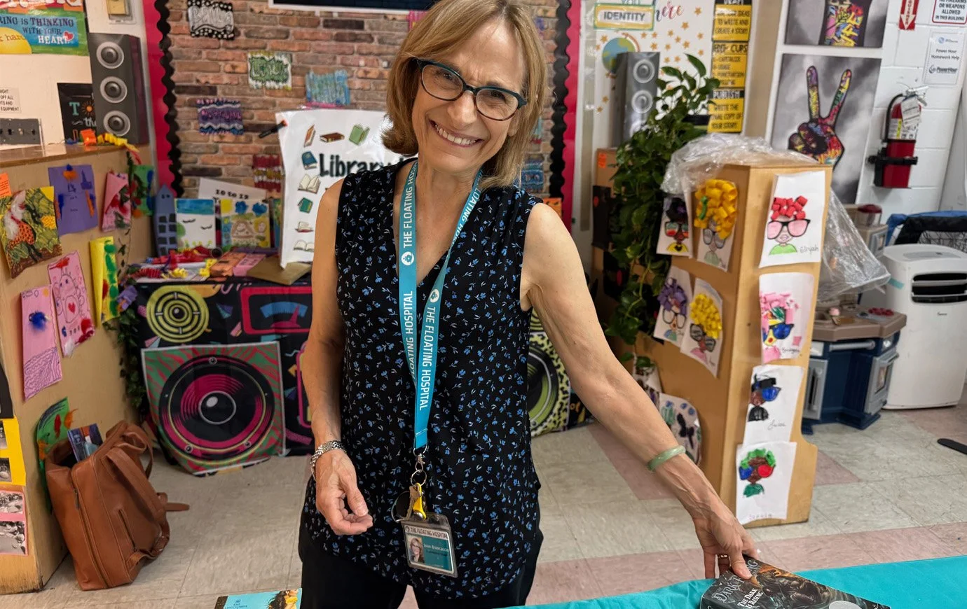 Joan Brancaccio at the book table