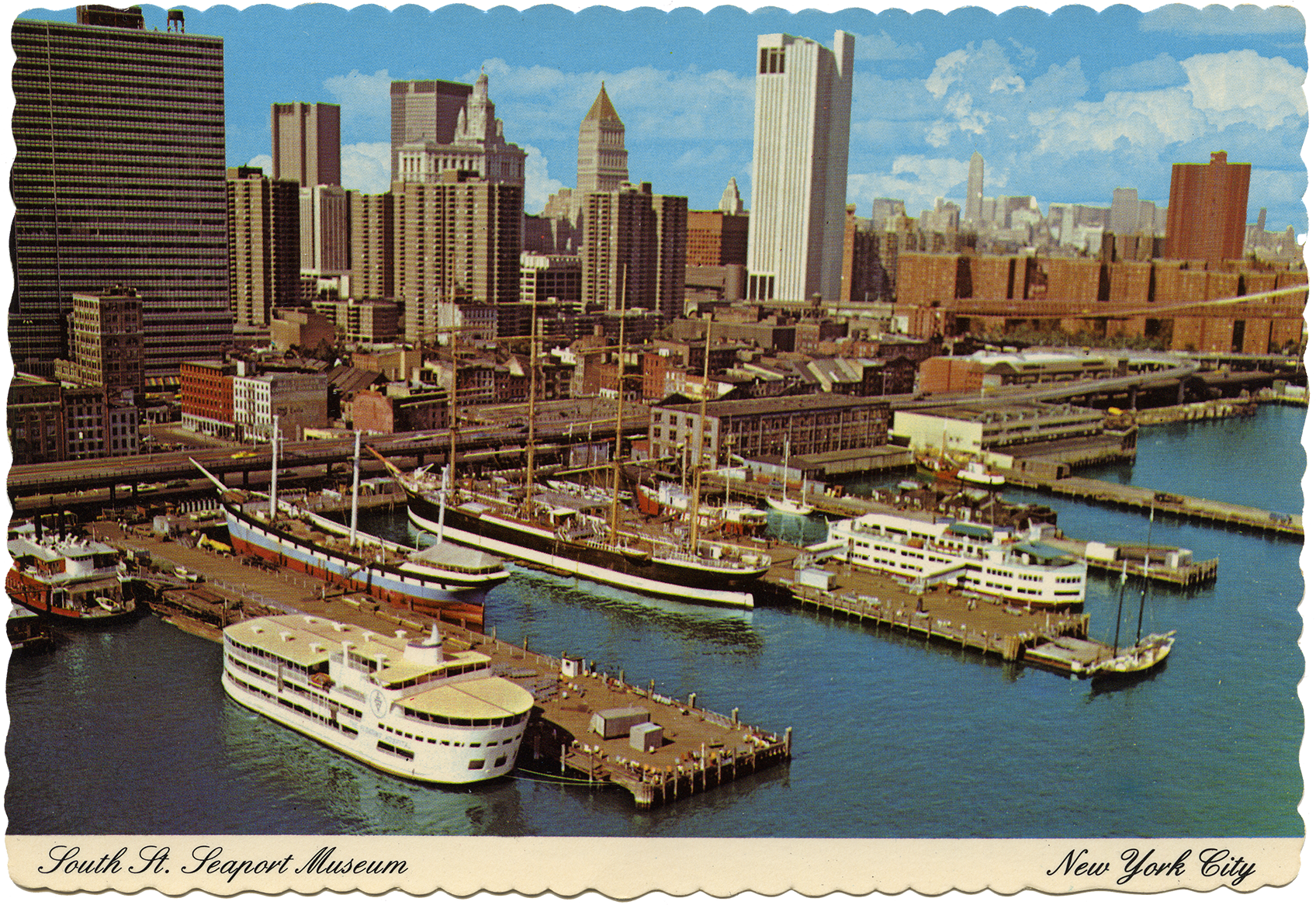 A South Street Seaport Museum postcard, showing both Floating Hospital ships