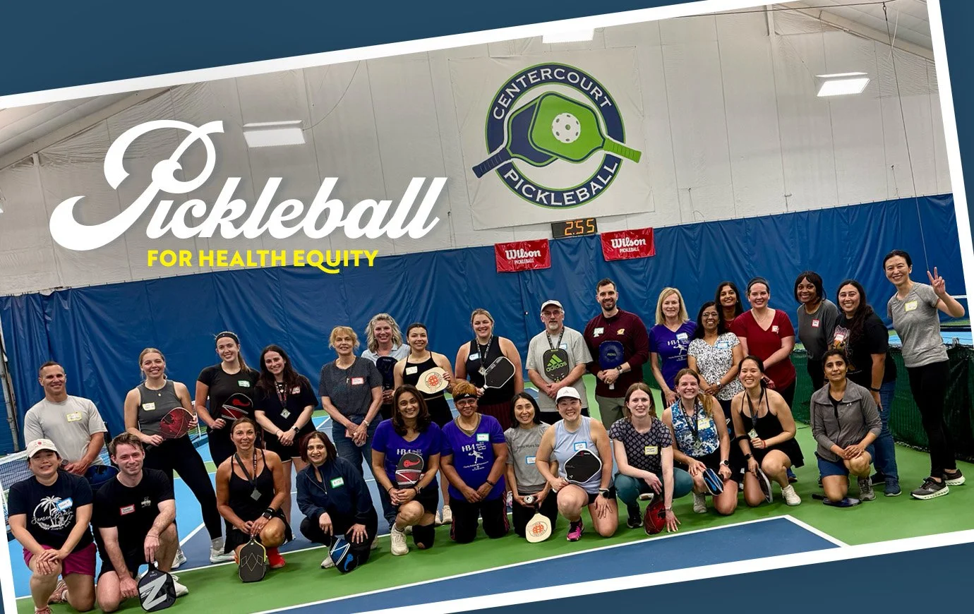 Pickleball for Health Equity participants line up for a group photo.