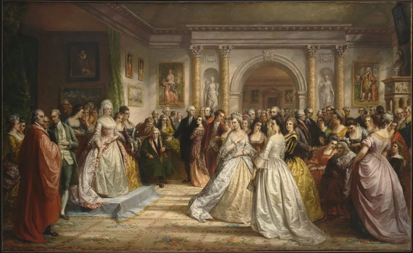 Daniel Huntington’s 1861 oil painting The Republican Court (Lady Washington's Reception Day).