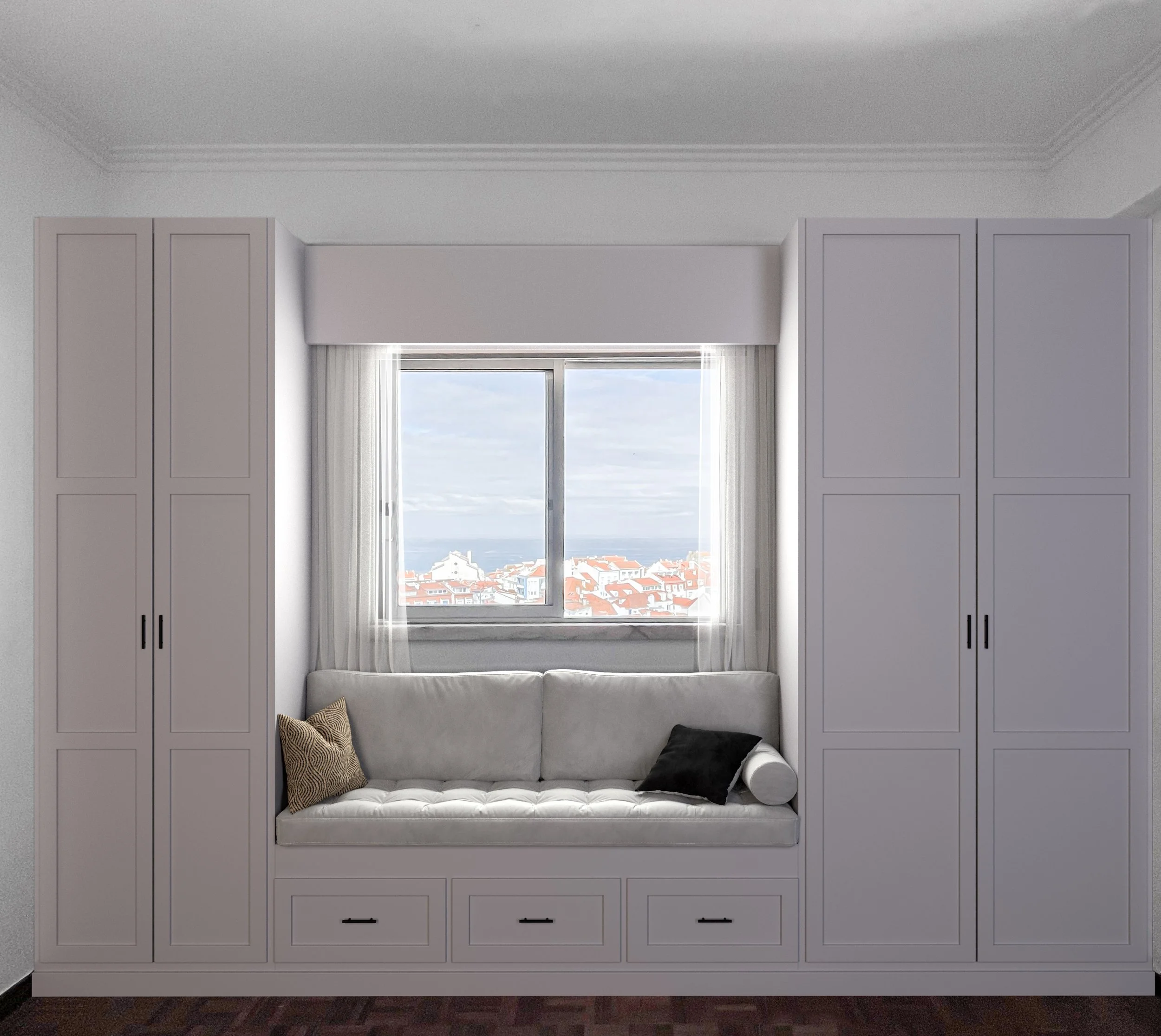 Custom Wardrobe with Window Reading Nook