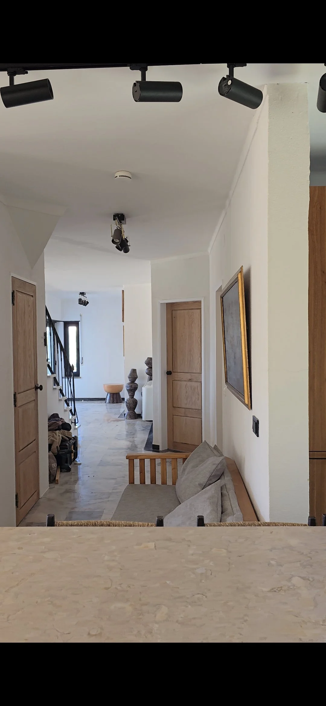 Corridor with bespoke solid oak interior doors