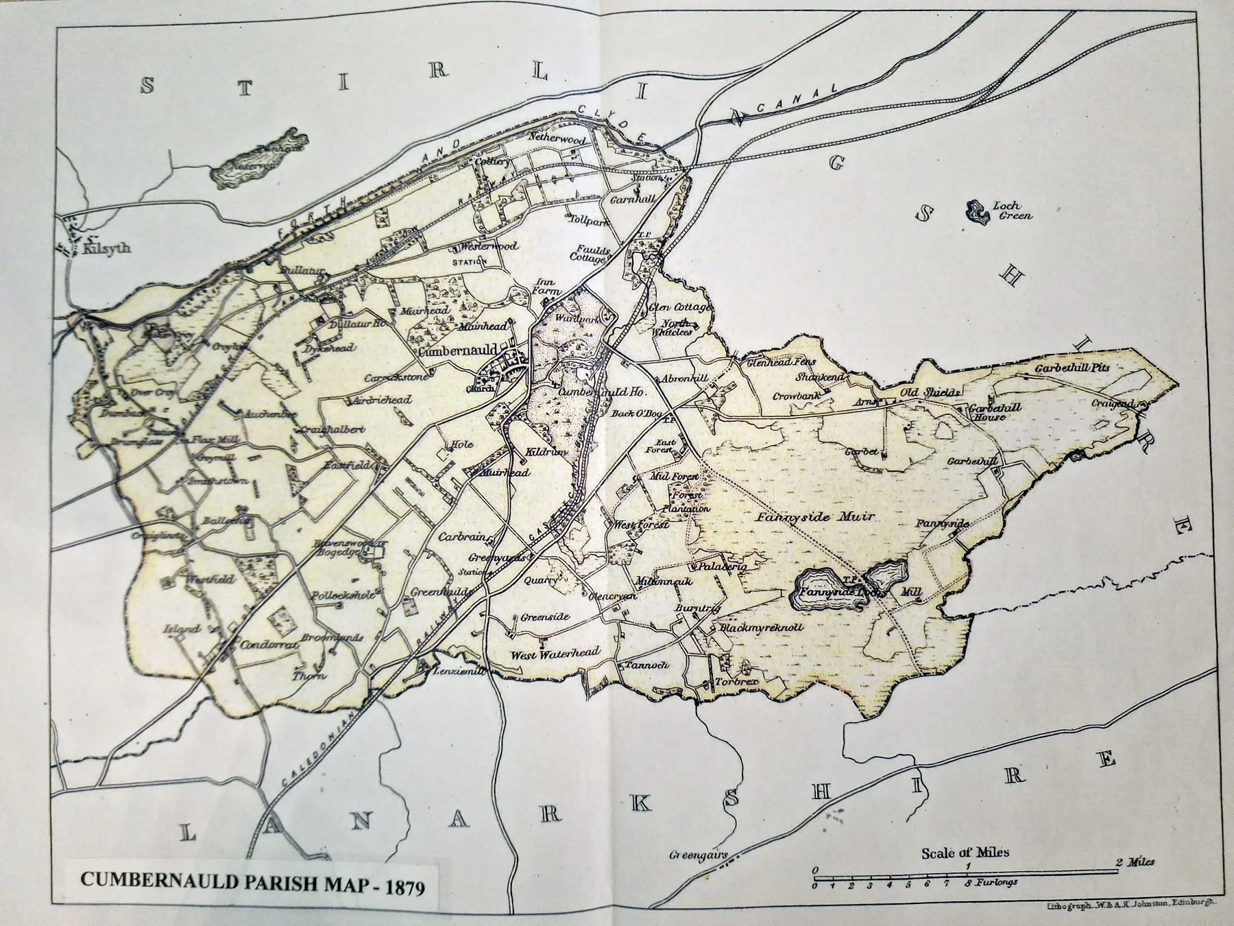Map of Cumbernauld Parish in 1879