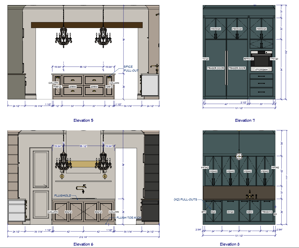 Kitchen Elevation with Butler