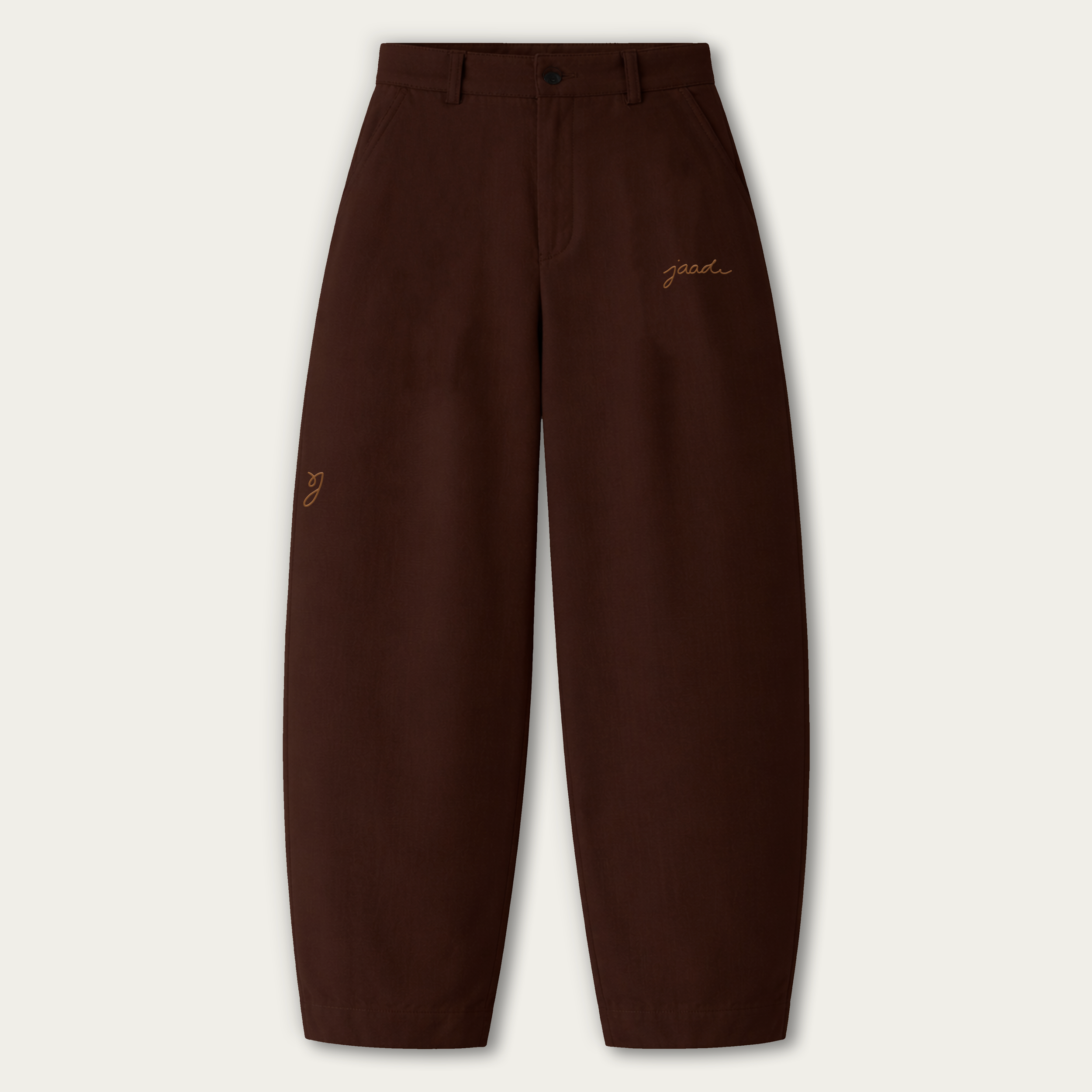 pantalon barrel brun