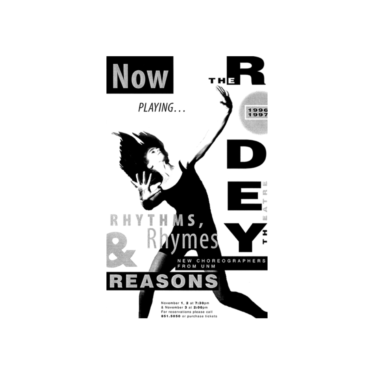 RHYTHMS, RHYMES & REASONS — Theatre Poster. Art direction, photography and graphic design.