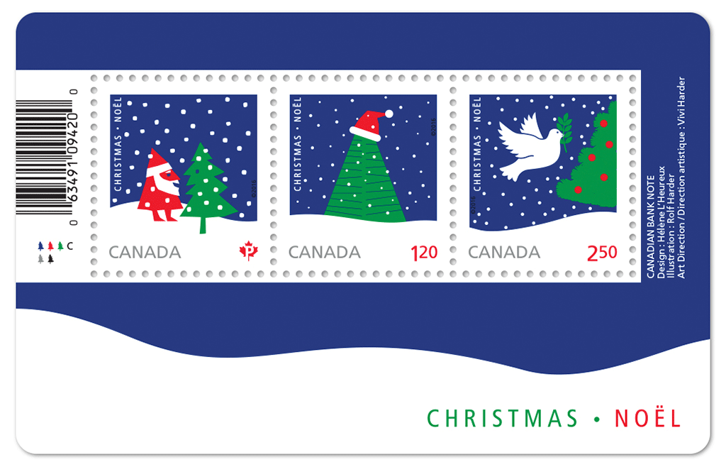 CANADA POST  — Christmas Stamp Series of Original Illustrations By Rolf Harder. Art Direction.