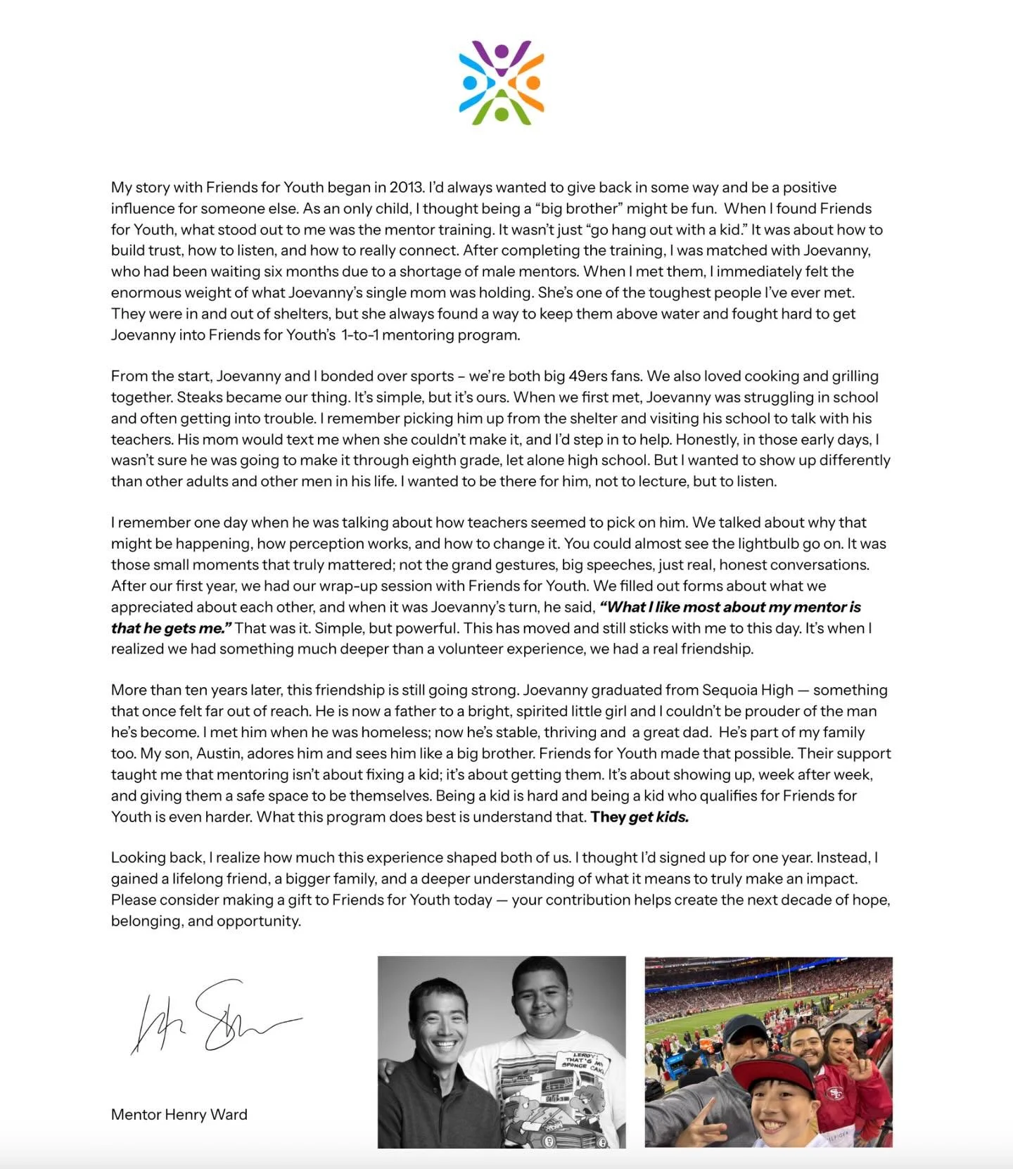 Today is #GivingTuesday, and with it comes the kickoff of our Annual Campaign! 

Our mission has always been to empower underserved youth through mentorship and meaningful community connections&mdash;and today, we&rsquo;re honored to share a story th