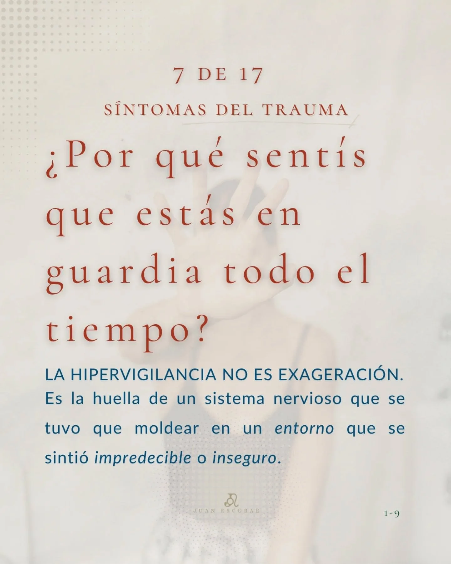 &iquest;Sent&iacute;s que est&aacute;s en guardia y te cuesta desactivar el modo alerta? 

La hipervigilancia no es un defecto. Fue tu soluci&oacute;n de supervivencia m&aacute;s inteligente en un momento de caos o impredictibilidad.

Como dice Besse