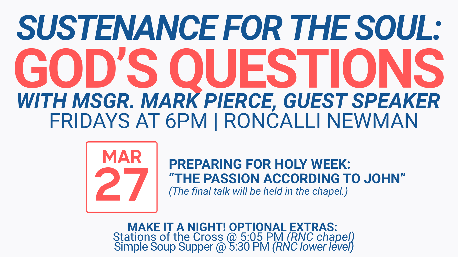 Sustenance for the Soul: God's Questions | Preparing for Holy Week