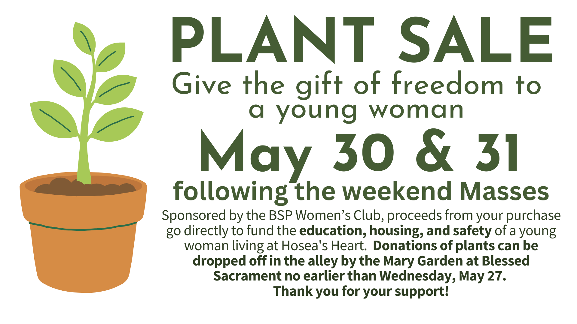 Plant Sale following the Masses