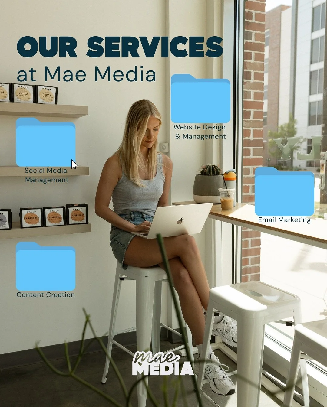 Stop trying to do everything yourself, that&rsquo;s what we&rsquo;re here for! 

From content creation and website design to email marketing and strategy, Mae Media helps your business look good, stay consistent, and get results.

We know what it&rsq