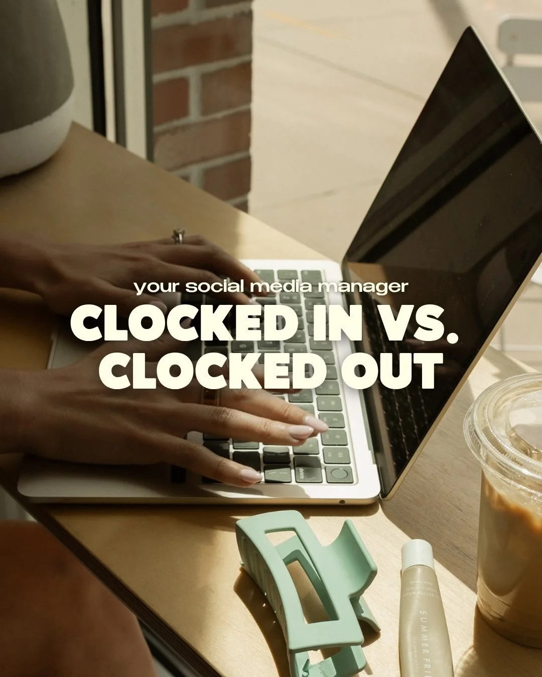 Clocked in vs. Clocked out from your social media manager 🤍 

When I&rsquo;m not creating content, managing accounts, or editing videos for clients, I&rsquo;m unplugging by reading, cooking, working out, spending time with my husband, getting outsid