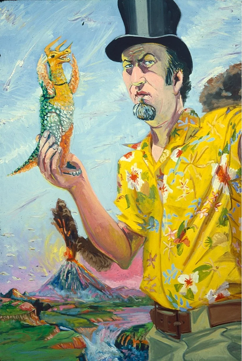 Godzilla and I, 1986, Oil on Canvas, 60x40 inches