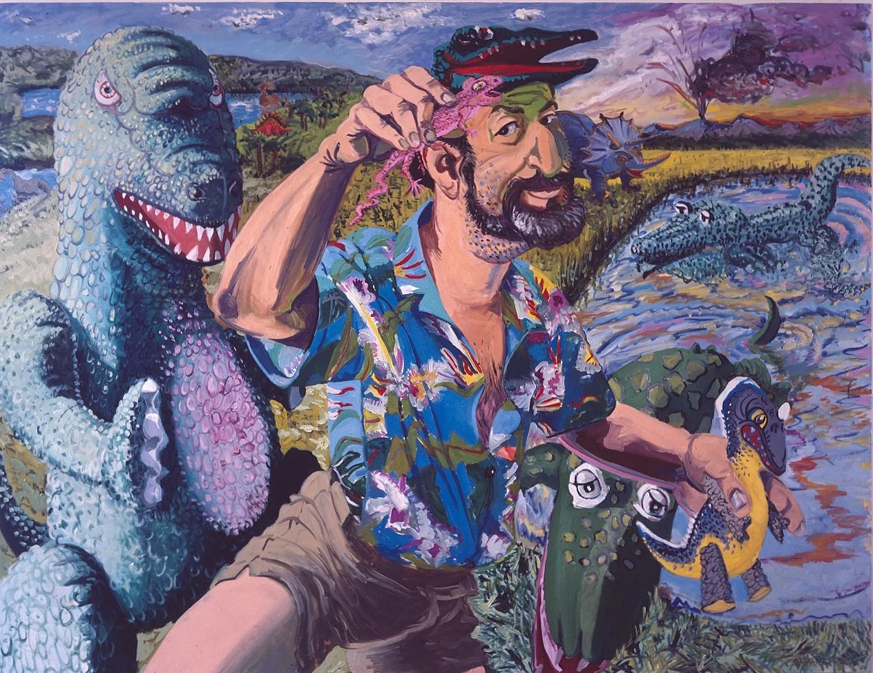 Leaping Lizards, 1987, Oil on Canvas, 60x80 inches