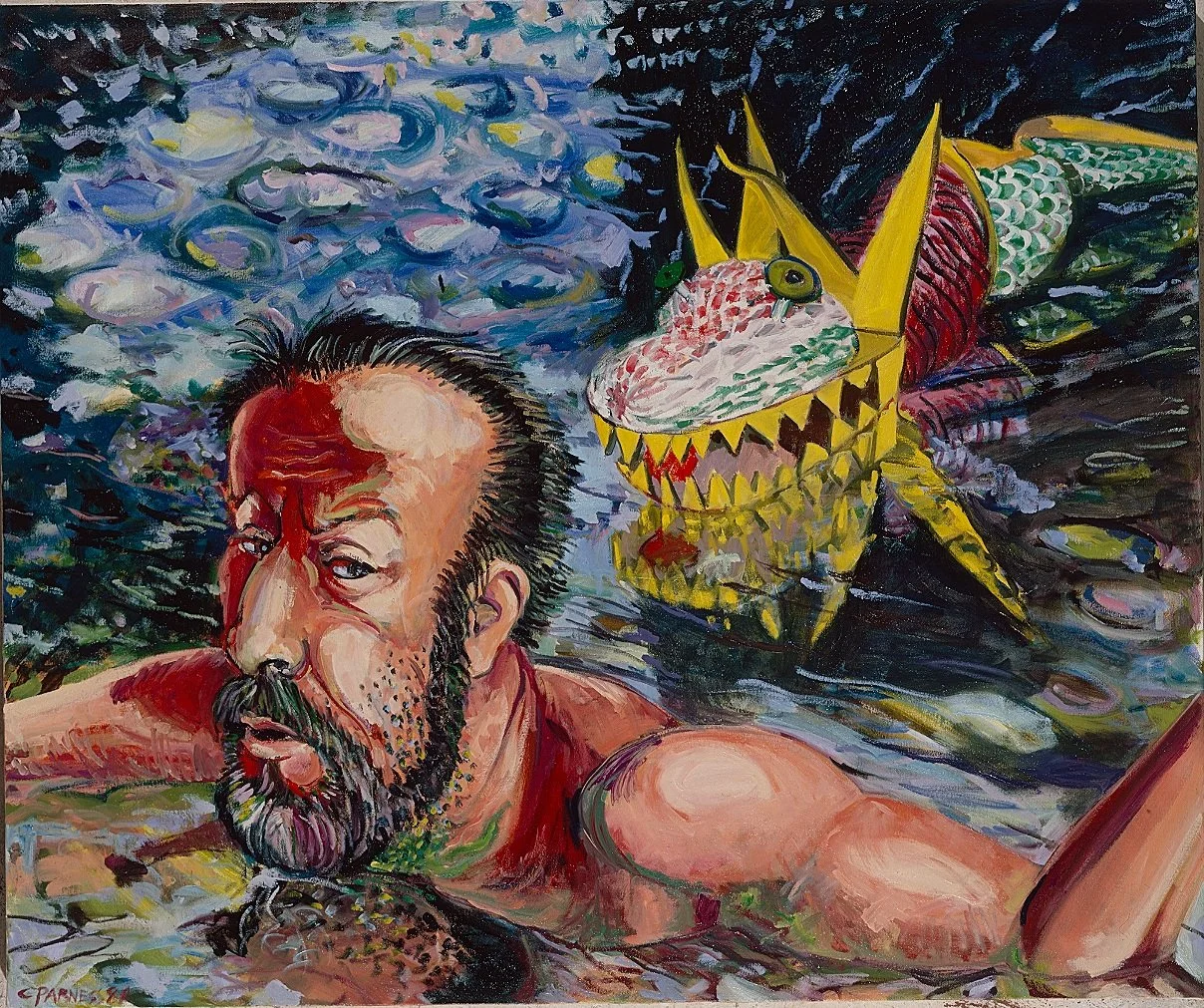 Water Dragon, 1988, Oil on Canvas, 40x48 inches