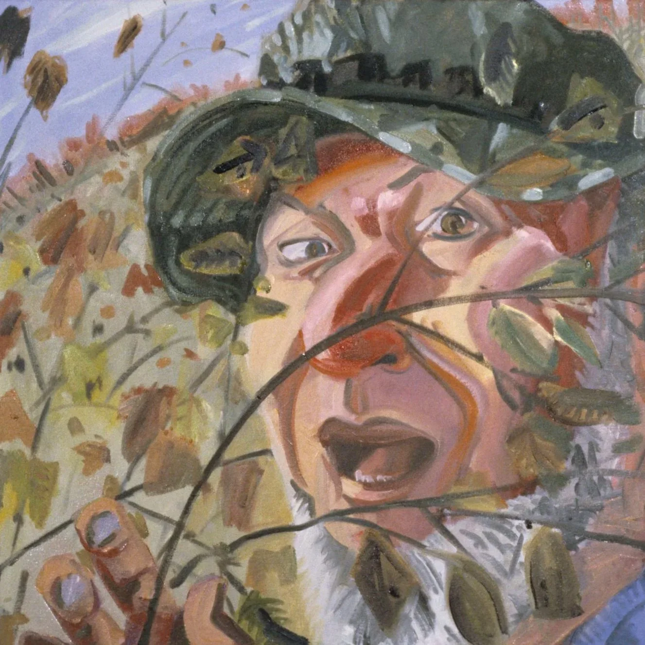 Camo Hat with Twigs, 2001