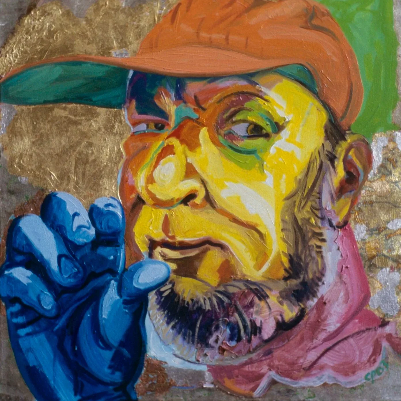 Blue Hand Orange Hat, 2003