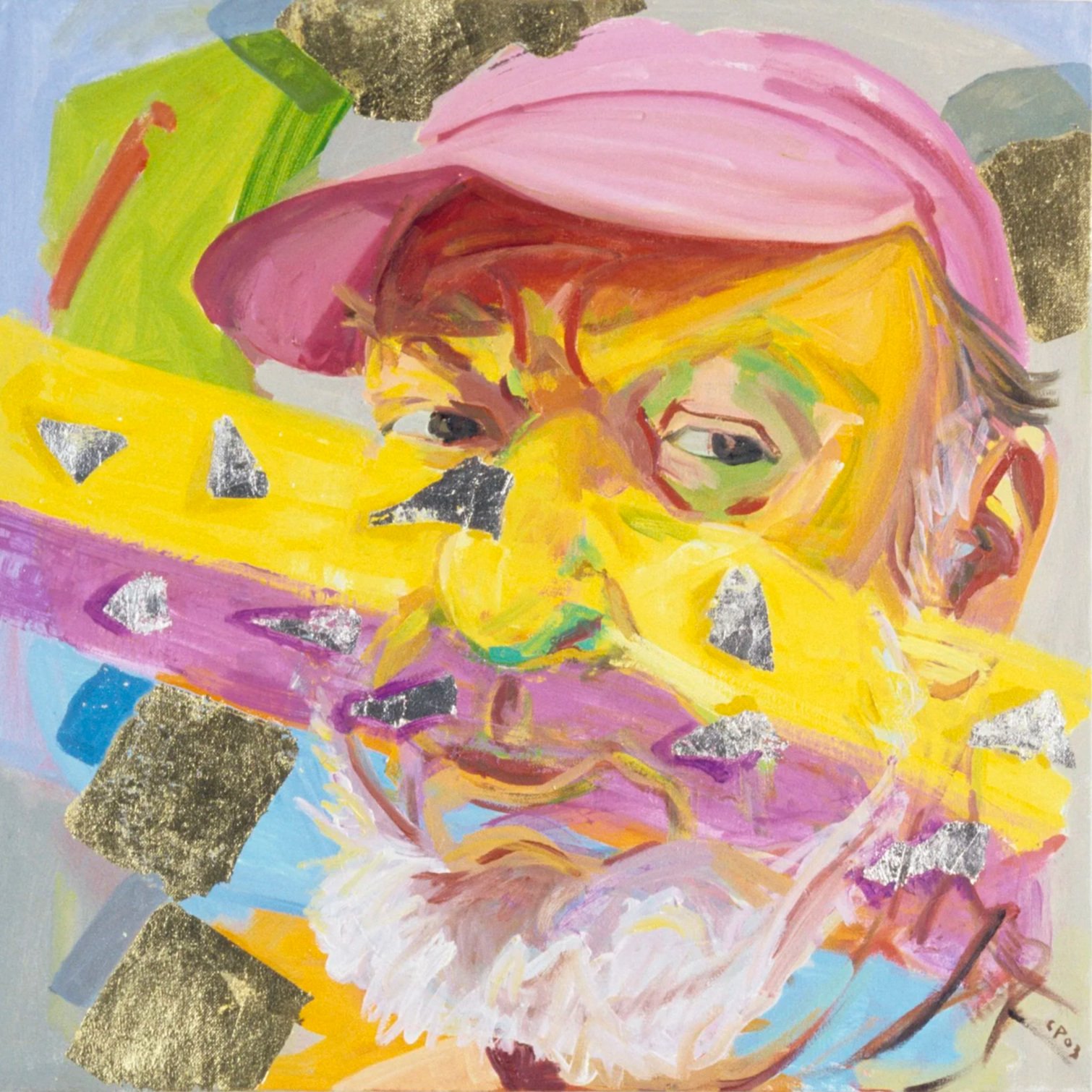 Pink Hat Yellow and Purple Slash, 2003
