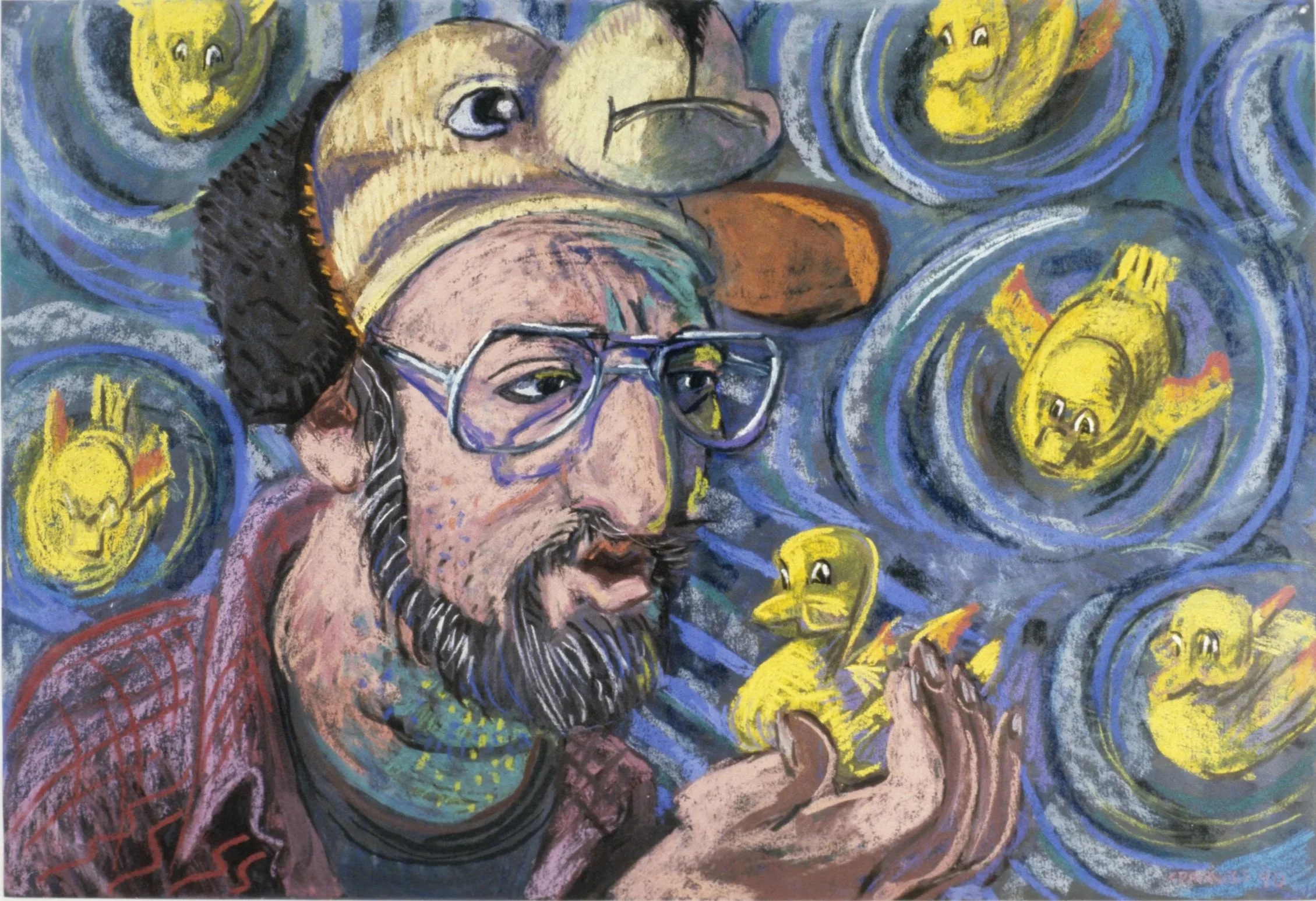 Ducks with Dog Hat, 1991