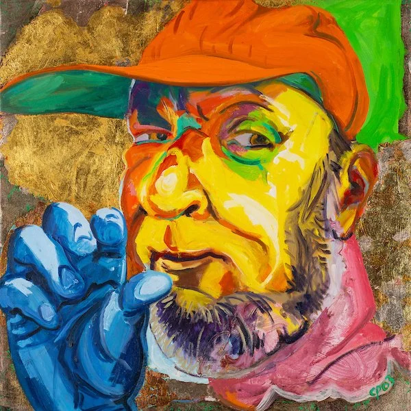Blue Hand Orange Hat, 2003