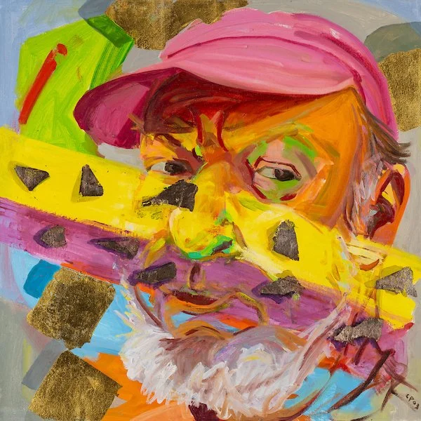 Pink Hat Yellow and Purple Slash, 2003