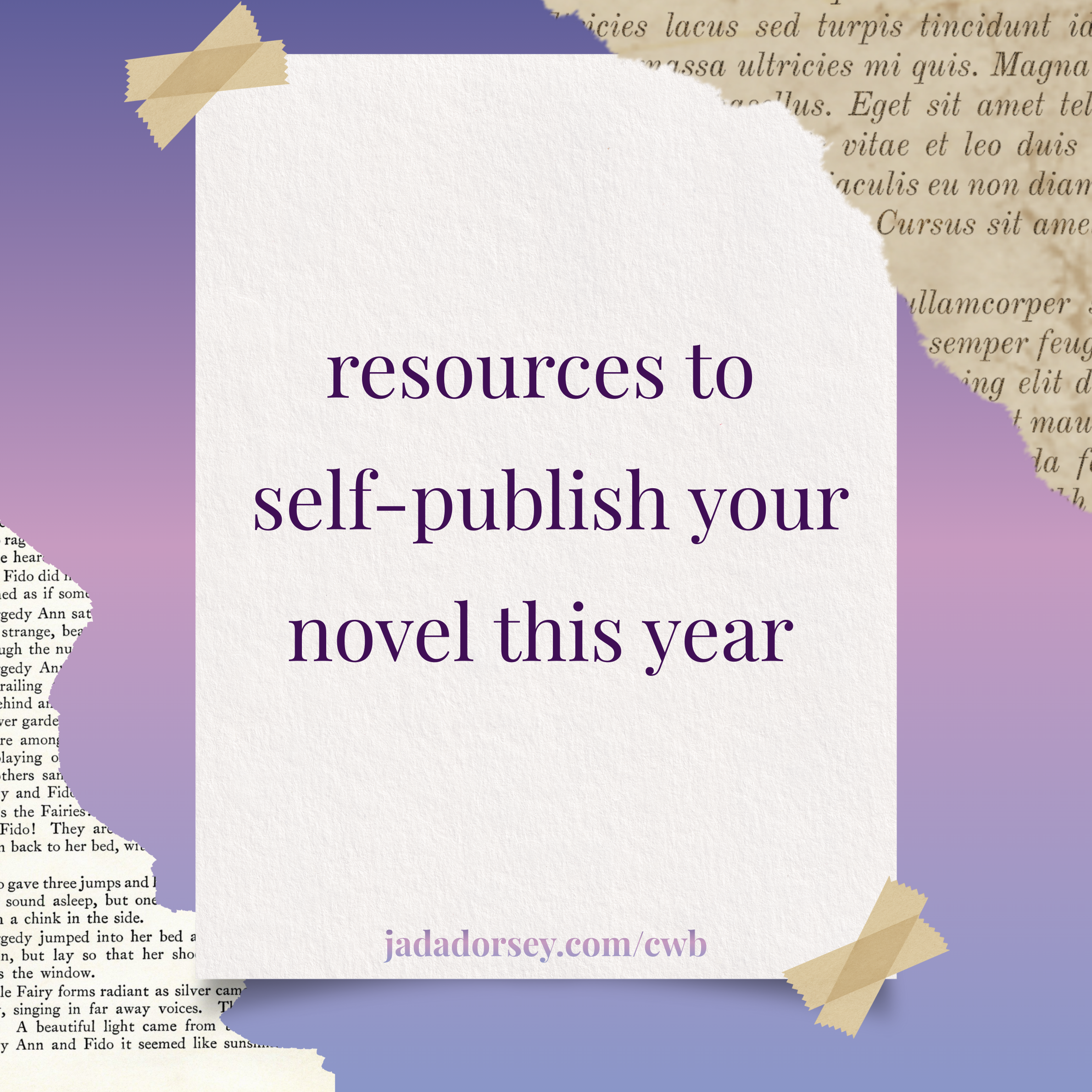 Resources to Self-Publish your novel this year!