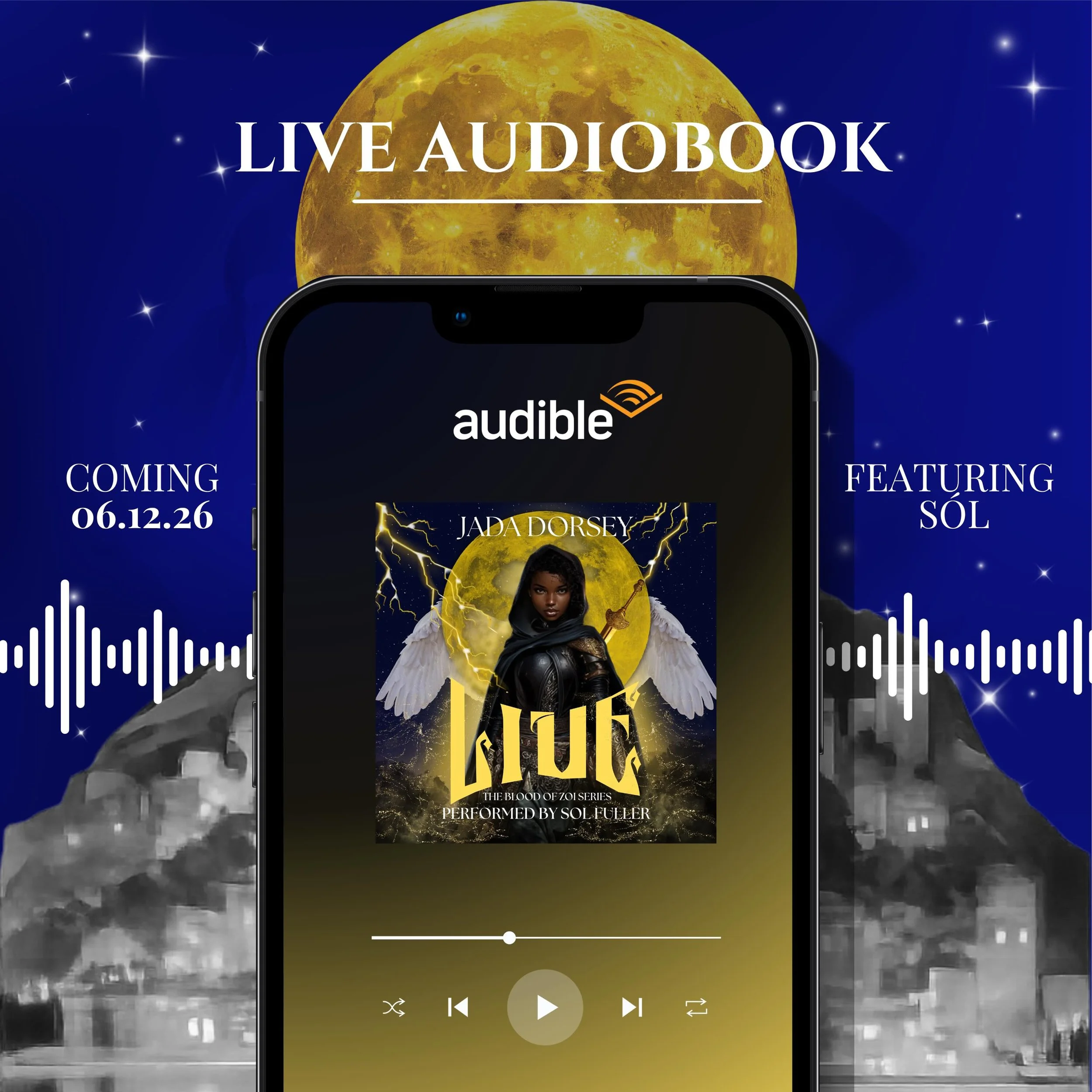 I&rsquo;m elated to announce that Live, the audiobook, is coming to Audible this Friday!

For all my readers who want to listen, this is for you! For all those who don&rsquo;t read, but do better with audio, this is for you too!

Thank you to @solmus